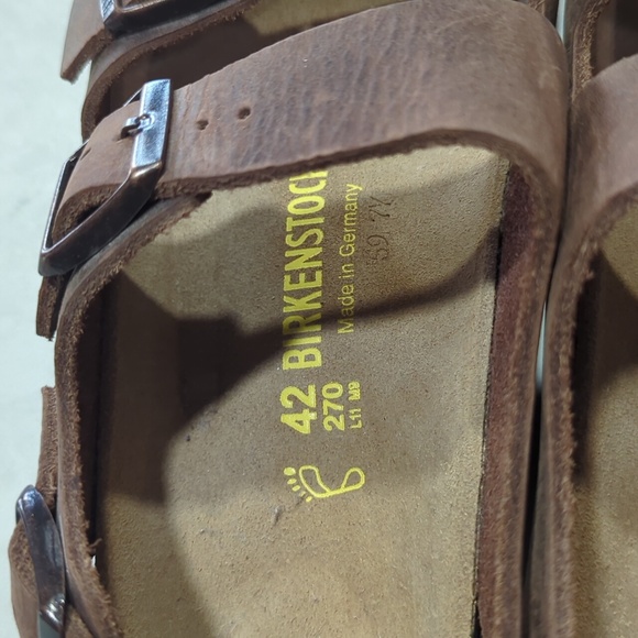 NWOT UNISEX BIRKENSTOCK MILANO HABANA OILED LEATHER SANDAL - Picture 9 of 16